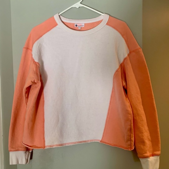 Sundry for Evereve Stylish Orange and White Sweatshirt - Picture 2 of 4
